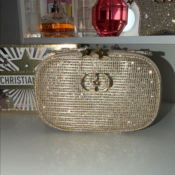 Dior Handbags - Gold Dior   Holiday 2025 Glitter makeup pouch with zippers